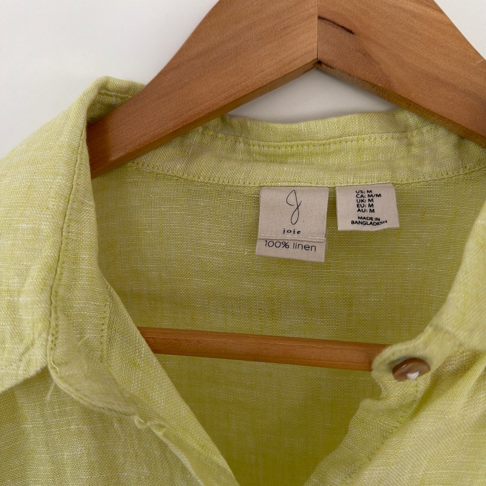 NWOT joie linen lime green blouse
